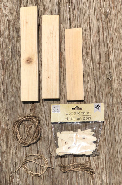 Firecracker Unfinished Wood Kit with Letters