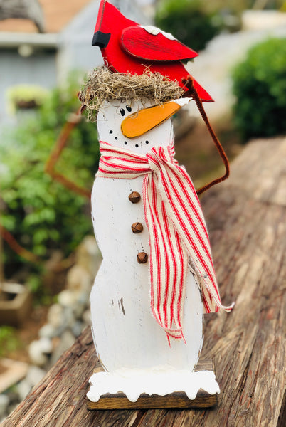 Winter Snowman and Cardinal-DIY-Wood Kit